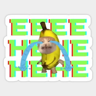 Crying Banana Cat Meme Sticker